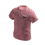 Embossed Stallion Polo w/ 2 Tone Collar in Pink