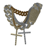 Emerald Cut Holy Cross Chain Set [VVS][2.5kg]