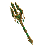 Emerald  Gold Pumpkin Trident 