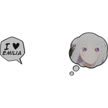 Emilia Thinking Bubble + I Love Text