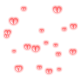 Emissive Floating Red Broken Hearts