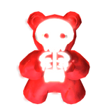 Emissive Glow Neon Skeleton Red Gummy Bear