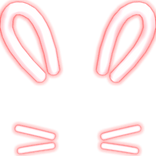 [EMISSIVE] Glowing Red Bunny Ear Face Filter