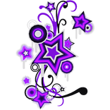 Emissive Purple Scene Star Frutiger Metro Backdrop