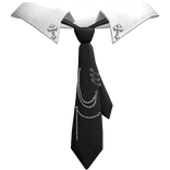 Emo Black Collar + Chained Tie