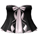 emo black lace dress & cute pink flowy bow 3.0