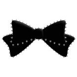 Emo Black Spikey Studded Bow