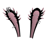 Emo Bunny Ears With Piercings (Black/Pink)