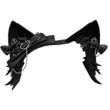 Emo Cat Ears Punk Cross Headbands in Black