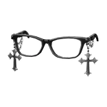 Emo Chained Black Glasses w/ Cross