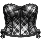 Emo Corset Black Bow Skull Grunge Y2K 