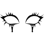 ♡ Emo Eye Lashes w/ Tear Drops