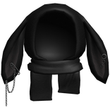 Emo Goth Bunny Ears Hood Black