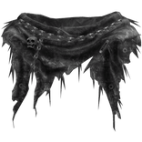 Emo Goth Skull Distressed Torn Scarf Black