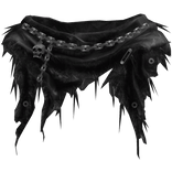 Emo Goth Skull Distressed Torn Scarf Black