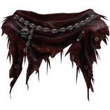 Emo Goth Skull Distressed Torn Scarf Red