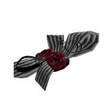 Emo Goth Striped Bow with Red Roses