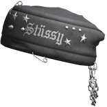 Emo Goth Y2K Chrome Beret Grey