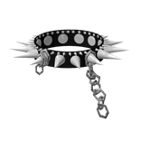 Emo Gothic Spiky Black Choker With Chains 3.0