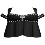 ♰ emo gothic studded chained cross dress black