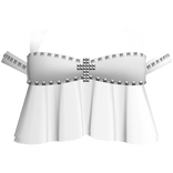 ♰ emo gothic studded chained cross dress white