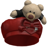 Emo Gothic Teddy Bear Bow Beret Black