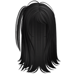 Emo half up side ponytail in Black