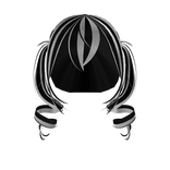 emo horror doll drill pigtails in black and white