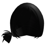 emo messy anime side bun in black