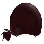 emo messy anime side bun in dark red