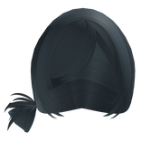 emo messy anime side bun in dust blue