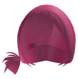 emo messy anime side bun in hot pink