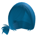 emo messy anime side bun in ice blue