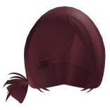 emo messy anime side bun in maroon