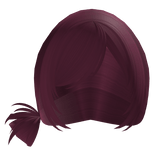 emo messy anime side bun in plum