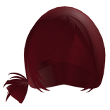 emo messy anime side bun in red