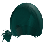 emo messy anime side bun in tealish green