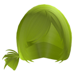 emo messy anime side bun in volt green