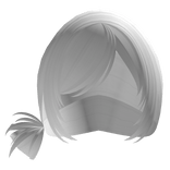 emo messy anime side bun in white