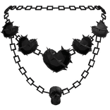 Emo Necklace Torn Hearts
