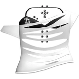 emo pierced ripped cut shirt with black cross top