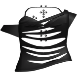 emo pierced ripped cut shirt with stripes top