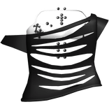emo pierced ripped cut shirt with white cross top