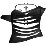 emo pierced ripped cut stripe shirt with black top