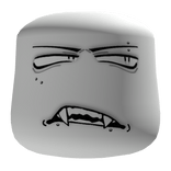 Emo Piercing Grumpy Fanged Face cheeks