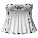 emo rhinestone mini dress - gothic white stripes