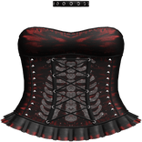 Emo Rhinestone Skeleton Dress in Red & Black