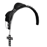 ⊹ Emo Studded Bow & Chained Headband 
