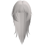 emo vampire messy wispy hair in light ash