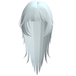 emo vampire messy wispy hair in light blue